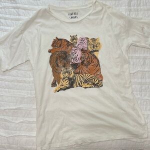 Vintage Canvas Oversized Tiger Tee